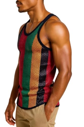 Tank Tops Men & Black, White, Rasta String Vests Cotton. Workout Tank Tops Women2