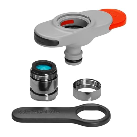 GARDENA Hahnverbinder für Indoor-Wasserhähne: Anschluss für Indoor-Wasserhähne, inkl. Adapter für Perlstrahlkopf, Schlüssel für einfaches Anbringen, für Küche und Bad (18210-20)
