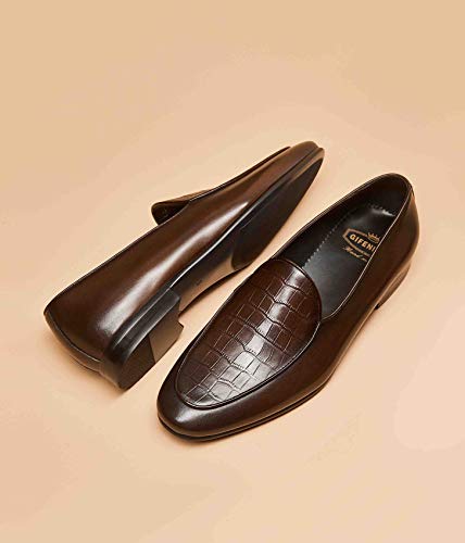 Image of GIFENNSE Men's Dress Shoes Slip-On Loafers Leather Formal Shoes