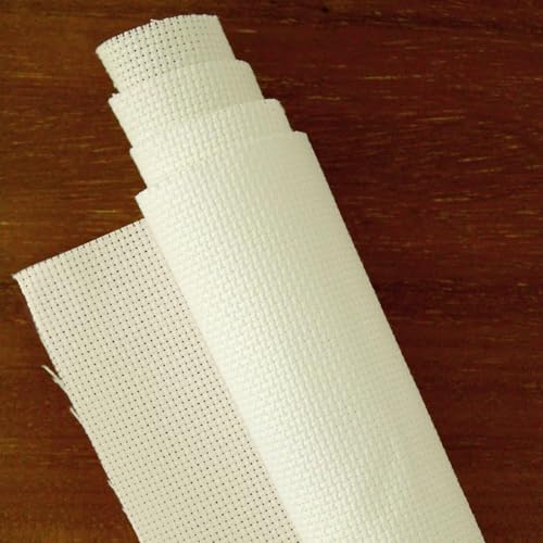Image of Essentials By Leisure Arts Aida Cloth, 18 Count, Off White, Cross Stitch Fabric, Embroidery Fabric, Cross Stitch Supplies for Crafting, Stitching, and Sewing Projects 15X18
