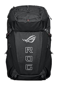 ASUS ROG Archer Ergo Air Gaming Backpack BP3800 | Laptop Rucksack für Gaming Laptops bis zu 18 Zoll | 39L Volumen | multifunktional mit abnehmbaren Taschen und Gurten | inkl. Raincover | Black