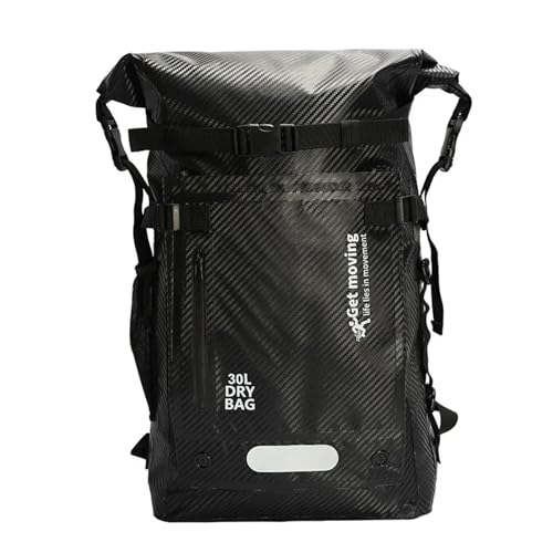 MKLHAVB Bolsa Estanca Bolsa Seca de Gran Capacidad 30 l, Mochila Impermeable for natación, Viajes, Deportes acuáticos y Senderismo(Black)
