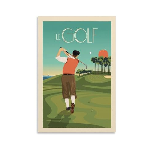 Affiche de golf et coucher de soleil en France pour sublimer votre salon