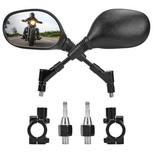 KEMIMOTO Specchietti Retrovisore Moto per Manubrio da 7/8 Pollici, E24 Omologati Universali Specchietto Moto ATV Specchi con 10mm Filettato per Motociclo ATV Scooter Cruiser