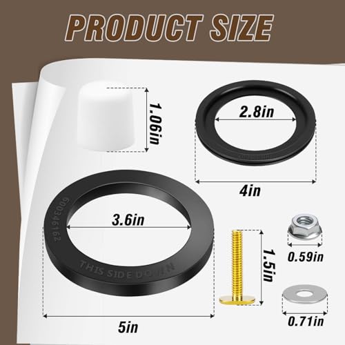 Image of RV Toilet Seal Kit (Flush Ball Seal 385311658 & Base Seal Gasket 385311652) Compatible with Dometic 300 /310 /320 Series RV Toilets,Resolves Leakage Issues
