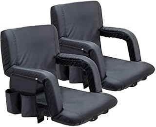 Stadium Seats for Bleachers with Back Support, Sportneer 2 Pack Reclining Stadium Seats Portable with Thick Padded Cushion Back Supports Armrests for Benches Sporting Events Beaches Camping Concerts