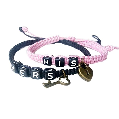 Preisvergleich Produktbild Tenflyer Paare Armband Liebhaber Armband seines ihrs Personalisierte Geschenke Tastensperre Boyfriend Freundin Schmuck