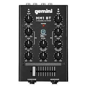 Gemini Sound MM1BT Bluetooth Professional Audio 2-Kanal Dual Mic Input Stereo 2-Band Rotary Compact DJ-Podcast-Mixer mit…