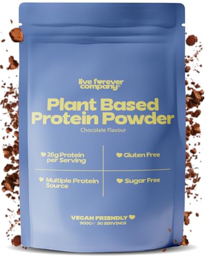 Vegan Protein Powder - 30 Servings - High Protein (26g) Low Calorie (110kcal) - Pea, Rice & Soy Plant Based Protein Powder Vegan Blend - Dairy Free, Gluten Free, Sugar Free - Chocolate, 900g