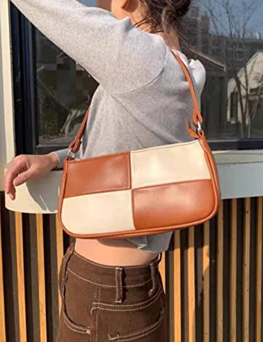 Image of Shoulder Bag for Women Retro Vegan Leather Classic Clutch Tote HandBags Purses with Zipper Closure