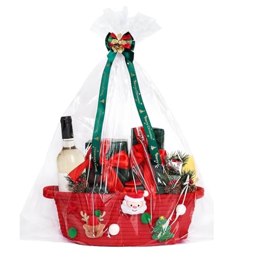 Cesta De Navidad Para Regalo | Cesta Navideña Decorativa, De Dulces Para Fiestas Celebración Hogar Reuniones Navideñas