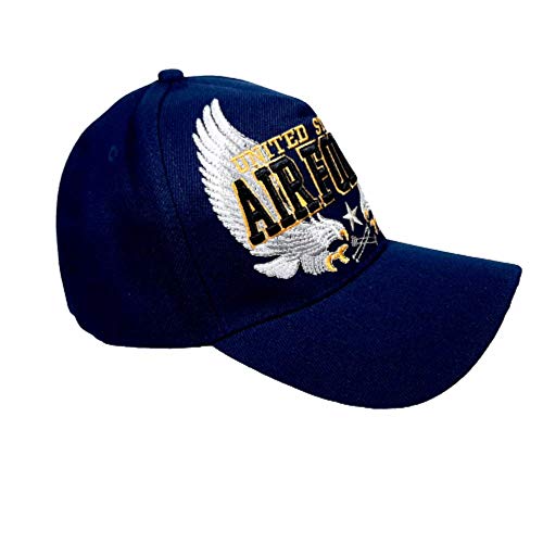 Gorra bordada Air Force azul marino acrílica miniatura 3