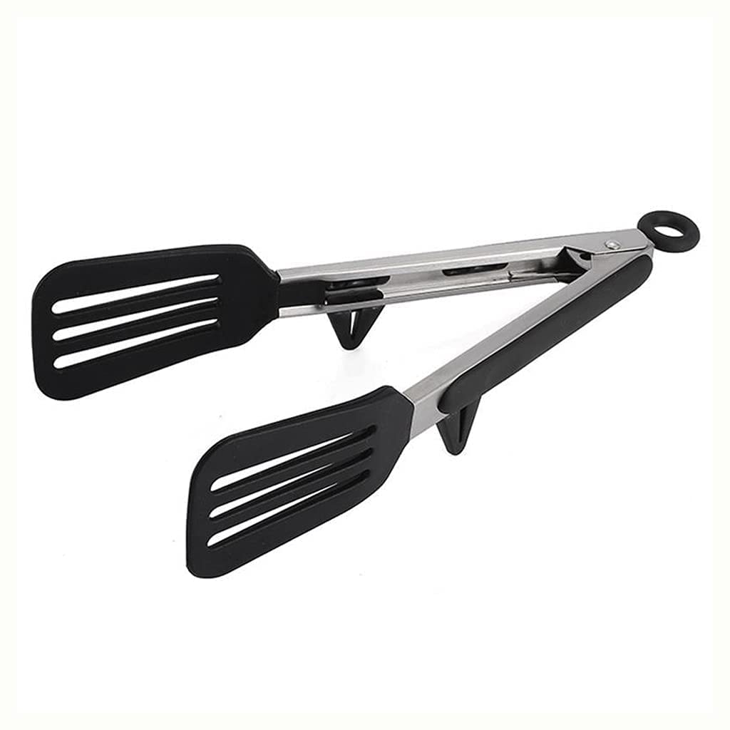 Pinzas para Comida de Cocina Resistentes al Calor, Pinzas para Pan de Acero Inoxidable de Silicona, Pinzas para Servir, Herramientas para Barbacoa, Accesorios, 1 ud.