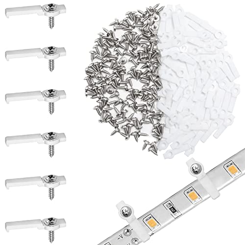 Neikafan 150 Stk Led Strip Befestigung Licht Montagehalterung Befestigungs 10mm Led Stripes Clips mit 150 Schrauben für 10mm LED Streifen Cover