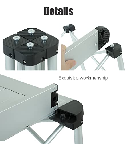 Iclimb Lightweight Stable Alu. Folding Square Table Roll Up Top With Carry Bag For Camping Picnic Backyards Bbq Camp Kitchen (Silver, M) #TOP7