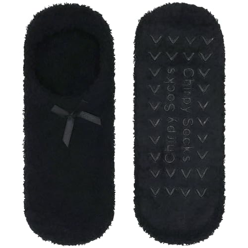Image of BambooMN Women's Soft Fuzzy Cozy Footies Travel Home Non-Slip