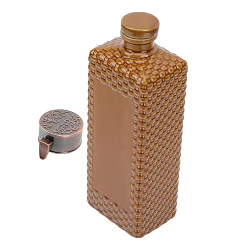 CIYODO Wine Jug Sake Jug White Wine Bottle Beverage Bottle Fruit Wine Bottle Wine Storage Bottle Wine Pitcher Beer Bottle Whiskey Bottle Fruit Bottle Beverage Dispenser Ceramics Brown