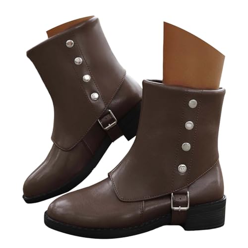 Bottes pour femme à talon bloc au design pliable et style décontracté chic