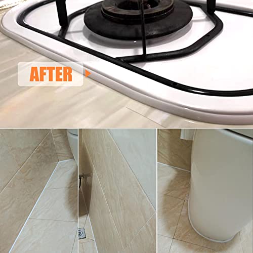 Nastro Sigillante Autoadesivo, In Poliuretano, Per Vasca Da Bagno, Wc, Cucina (Larghezza: 7,5 Mm, Bianco) - 3