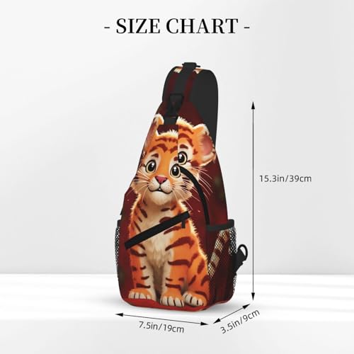 Mochila tipo sling para mujeres y hombres diseño tigre miniatura 3