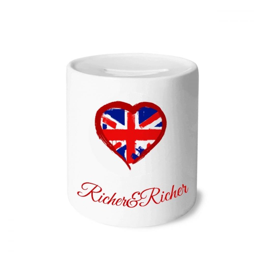 Tirelire UK de table au motif cœur londonien pour embellir votre bureau