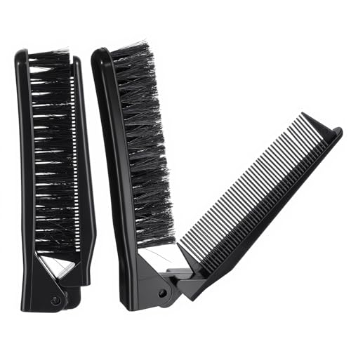 Pack 2 Peines Plegables de Doble Diente Negro Compacto miniatura 1