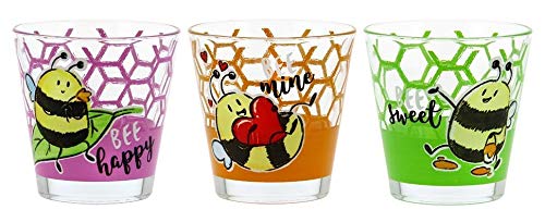 C3 Gob 25cl Ape Ass Set 3 Bicchieri acqua in vetro nadia bee 250 cc