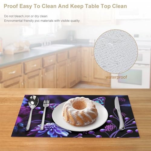 Set de table en PVC imperméable nappe individuelle lavable antidérapante lot de 4 - 5