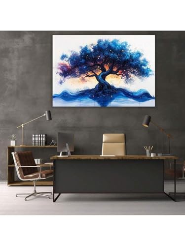 Salon moderne déco murale grand arbre de vie sur toile 30x45 - 4