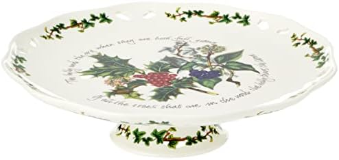 Portmeirion Home & Gifts Pierced Footed Cake Plate, Ceramic, Multi-Colour, 26.6 x 26.6 x 7 cm