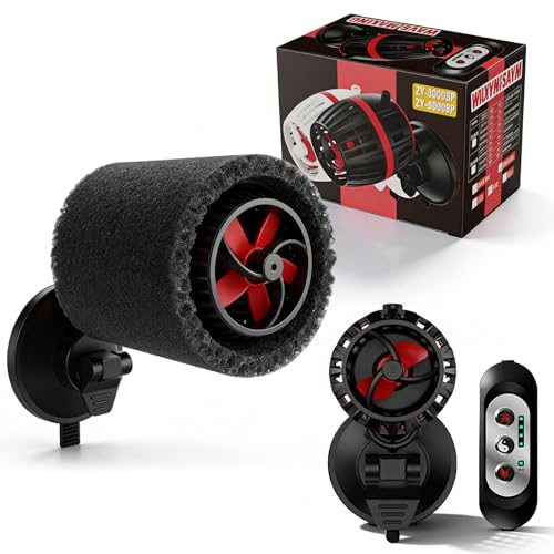 Pompa Di Movimento Acquario: Wave Maker Acquario, Con Controller, Flusso Regolabile a 4 Velocità, Dc 12 V Silenzioso, Pompa Di Circolazione Acquarios per Acqua Dolce E Salata (Nero)