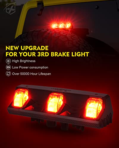Image of Upgrade High LED 3rd Brake Light Compatible with 18-24 Jeep Wrangler JL JLU | Unique Eagle Claw Design, Brighter, IP68 Waterproof, PC Material, ABS Plastic, Plug N Play