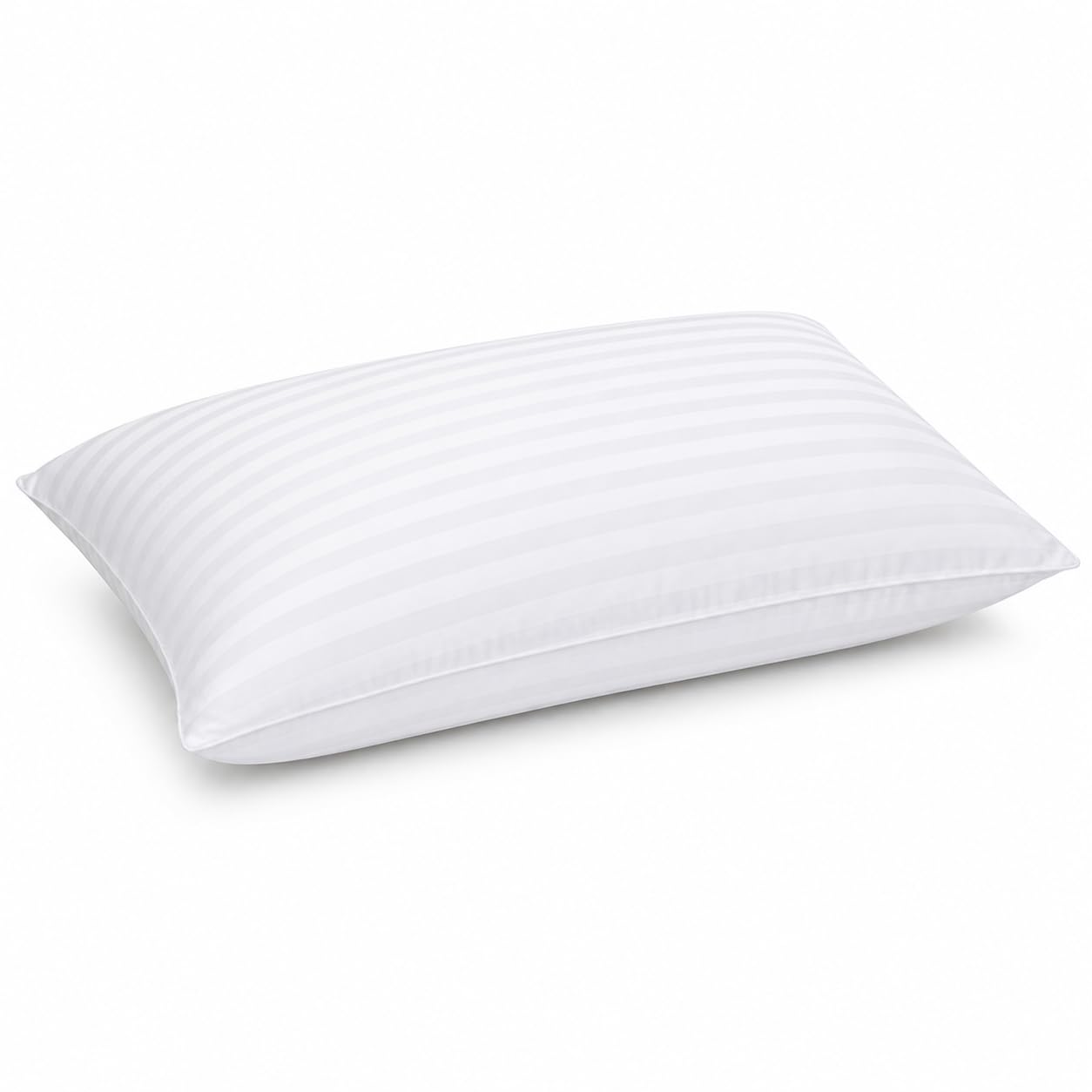 Hollowfibre Hotel Quality Pillow Bounce Back Bed Striped Pillow for Side Sleepers - Hypoallergenic Ultrabounce Filling - Standard Size 75 x 50 cm (Pack 1)
