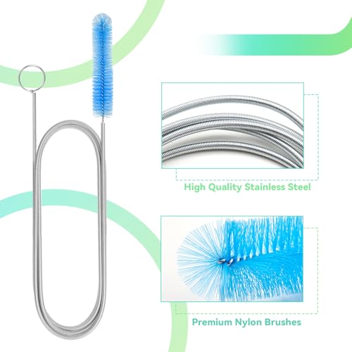 Image of CPAP Hose Cleaner, 7 Feet Flexible CPAP Tube Cleaning Brush and 7 Inches CPAP Cleaning Brush for CPAP Mask Hose Blue