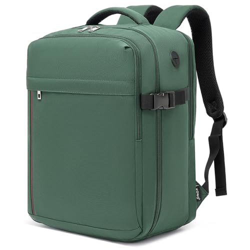 Mochila viaje cabina 40x30x20 para Ryanair y equipaje de mano Vueling de 24L en color verde Kono