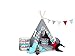 Produktbild Golden Kids Kinder Teepee Tipi Set für Kinder Spielzeug drinnen draußen Spielzelt Zelt 8 Elemente dabei Tipi-Set Indianer Indianertipi mit Fenster usw. (mit Zubehör, Auto)
