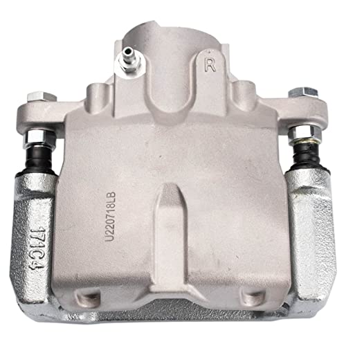 Image of TRQ Rear Driver and Passenger Side Brake Caliper Set Caliper Brackets Compatible with 04-09 Cadillac SRX