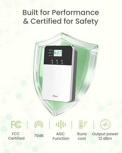 Image of Hiboost Cell Phone Signal Booster-Upgraded Dual-Antenna, Covers up to 9,000 sq ft and Boost 5G and 4G LTE Signals for All US Carriers (Verizon, AT&T, T-Mobile and More), FCC and App Support, 70dB