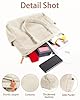 szyanlai Corduroy Tote Bags for Women Large Tote Bag with Zipper Shoulder Bags Handbags for College School Work Shopping Travel (Beige, L) #4