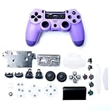 HUAYUWA Plastic Game Controller Housing Cover with Buttons Replacement Set Fit for PlayStation 4 Slim 4.0 JDM-040 (V1 Version), Electro-Optic Purple