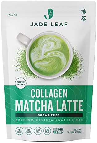 Jade Leaf Collagen Matcha Latte Mix - Monkfruit Sweetened - 5.3oz Pouch