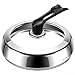 SMZhomeone Coperchio per pentola in acciaio inox 304, design in vetro temperato, universale, adatto per wok, vaporiere, zuppe, manico ergonomico resistente al calore, da 28,5 a 36,5 cm (34 cm) immagine