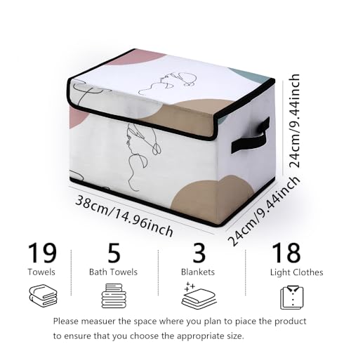 Image of Stackable Clothes Storage Bins with Lids 3 Pack. | Closet Organizers Fabric Cat Printing Box for Home and Office,Blanket Clothes Organizers,Under Bed Storage Containers