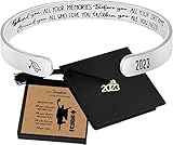 JoycuFF 2023 Graduation Gifts for Daughter Class of 2023 Bracelets for Girls Stainless Steel Cuff Ba