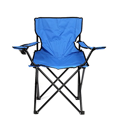 Chaise de Camping Pliante en Plein air, siège Pliable Portable léger Chaise de Camping Pliante avec Porte-gobelet, Chaise de pêche, Chaise de Pique-Nique en Plein air (Bleu)