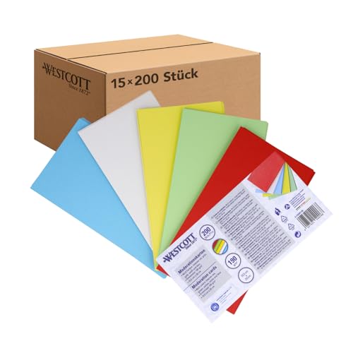 Cartes de modération Westcott robustes 190g pour présentations soignées