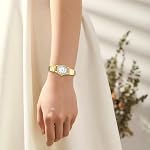 BOSHIYA Damen Uhren Edelstahl Analog Quarz Uhr mit Digital Zifferblatt und Elastisch Armband Wasserdicht Armbanduhr für Damen – Bild 5