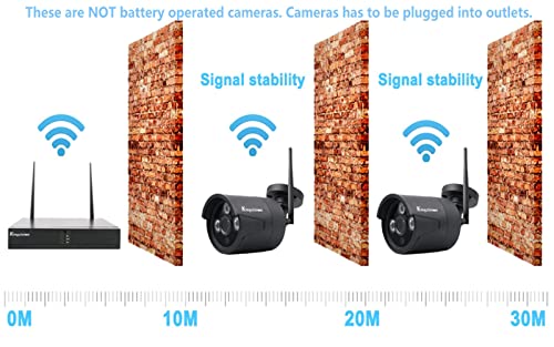 1296P Wifi Wireless Home Security Camera System, Kingvision 8Ch Nvr Video Surveillance Camera System Kit With 4Pcs 3.0Mp Waterproof Cctv Ip Cameras For Outdoor/Indoor #TOP1