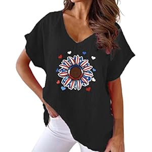 Cotton And Linen Printed T Shirt Loose Casual Crewneck Short Sleeve T Shirt Women 4
