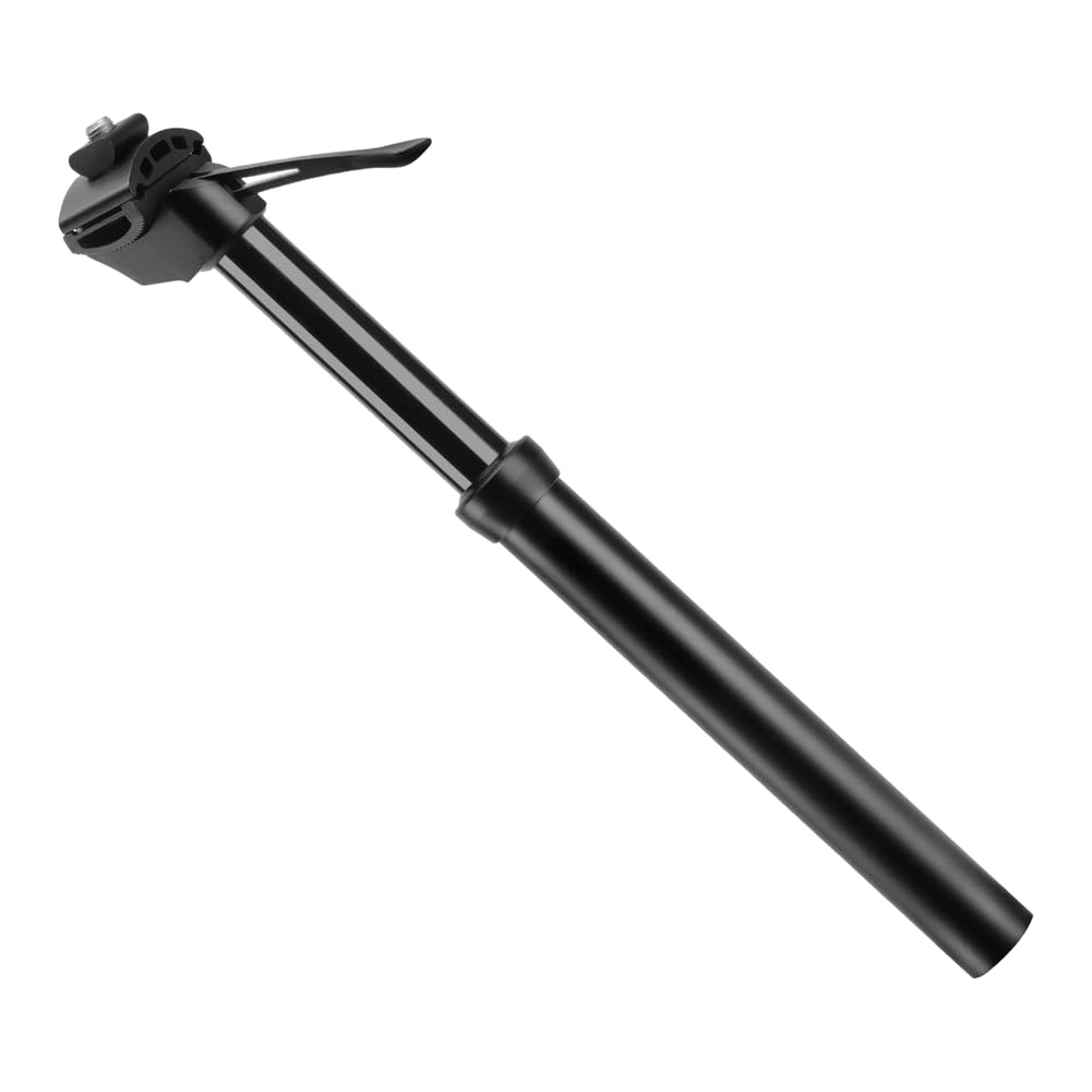 Vario Tija de sillín de aleación de aluminio para bicicleta de montaña de 27,2 mm de diámetro interno, diseño sellado a prueba de polvo, 350 mm, color negro (27,2 x 350 mm)